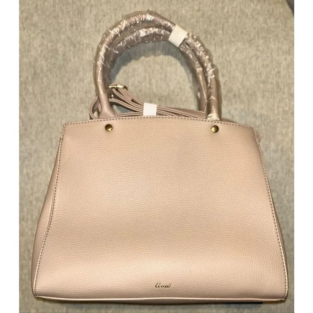 Cossi tan double bow purse